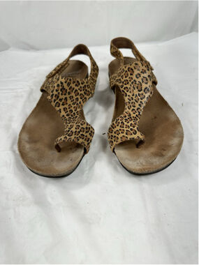 Dansko Reece Leopard Suede Toe Loop Sandal Women's Size EU 37